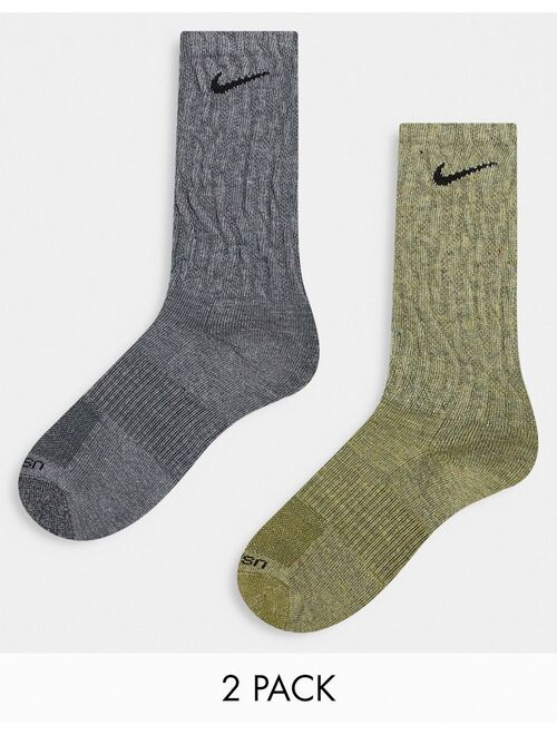 Nike Everyday Plus 2 pack crew socks in multi