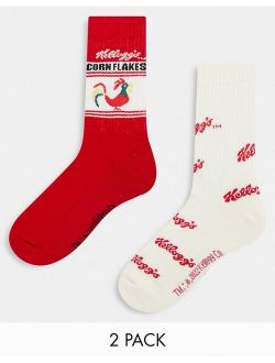 Kellogs Cornflake 2 pack sports sock in red