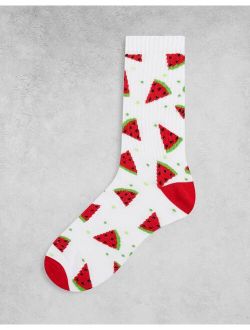 ankle socks with watermelon print