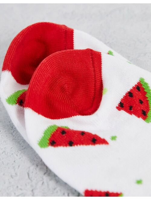 ASOS DESIGN ankle socks with watermelon print
