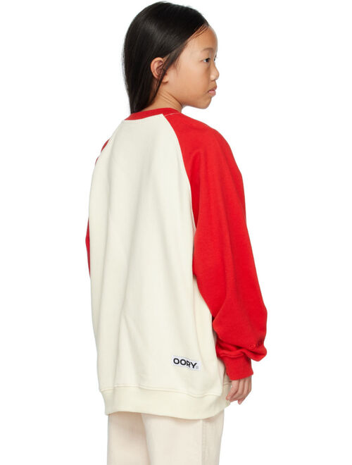 OORYKIDS Kids Off-White & Red 'Studio' Sweatshirt