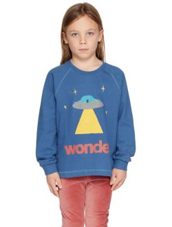 JELLYMALLOW Kids Blue Spaceship Sweatshirt