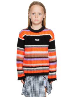 KIDS Kids Black & Orange Striped Sweater