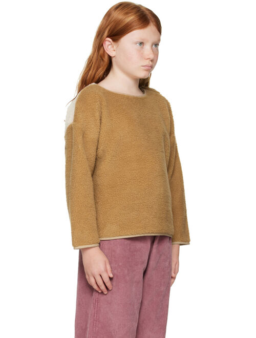 DAILY BRAT Kids Brown & Off-White Color Block Sweater