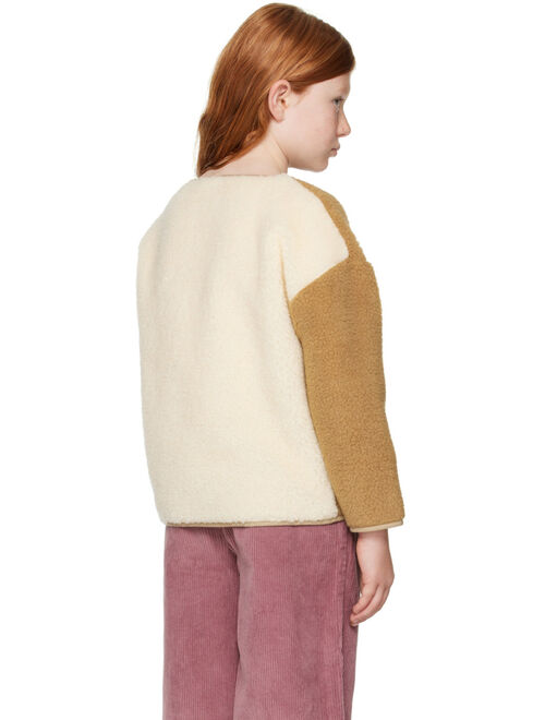 DAILY BRAT Kids Brown & Off-White Color Block Sweater