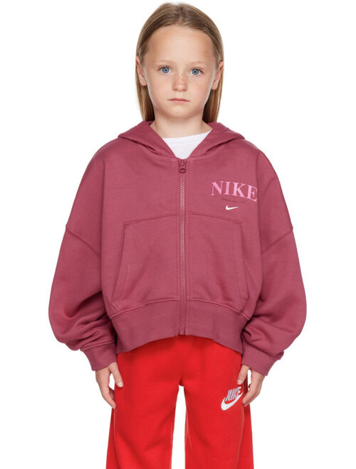 NIKE Kids Pink Full-Zip Hoodie