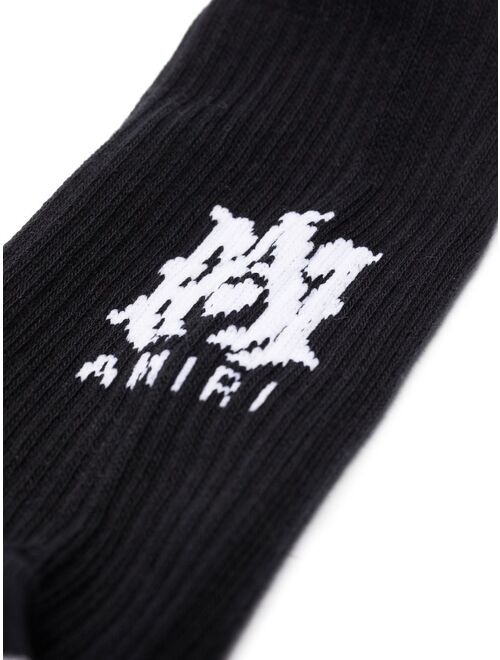 AMIRI intarsia-logo cotton socks
