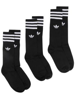 signature three stripe 3 pack socks