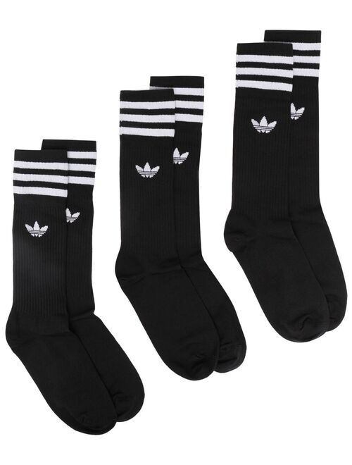 adidas signature three stripe 3 pack socks