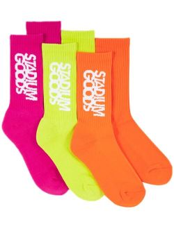 STADIUM GOODS three-pack Highlighter socks