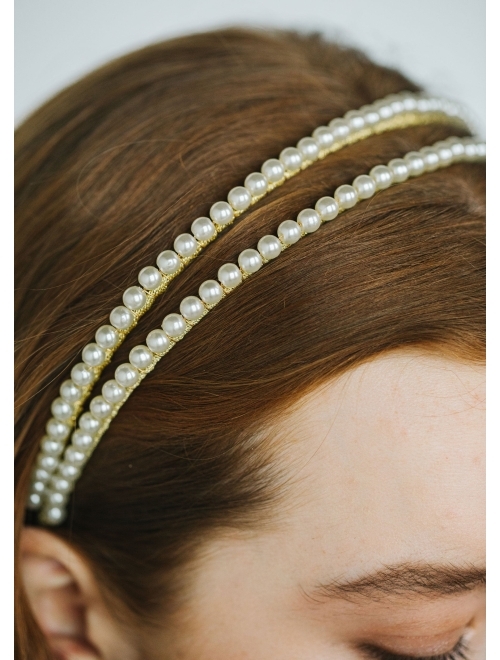 Jennifer Behr Gitta pearl double-band headband