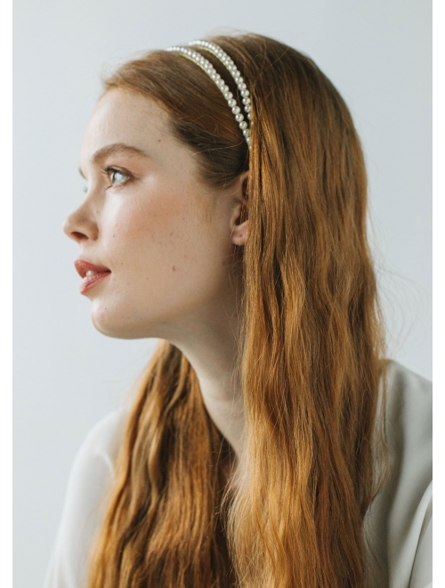 Jennifer Behr Gitta pearl double-band headband