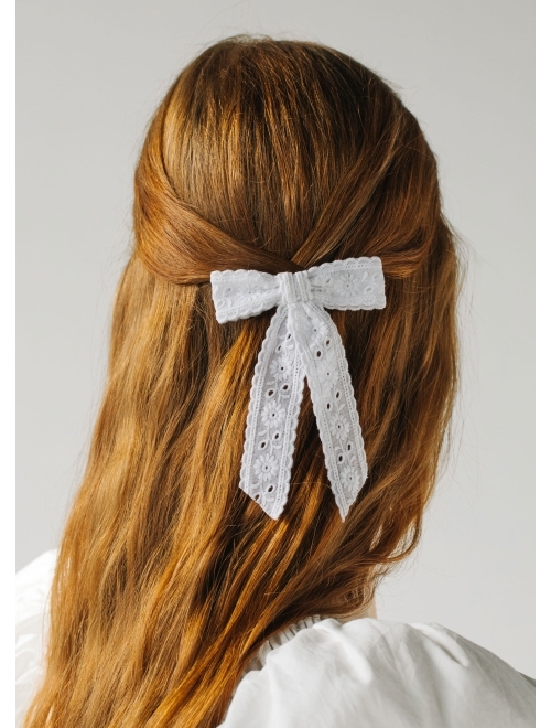 Jennifer Behr Oeil embroidered-bow barrette