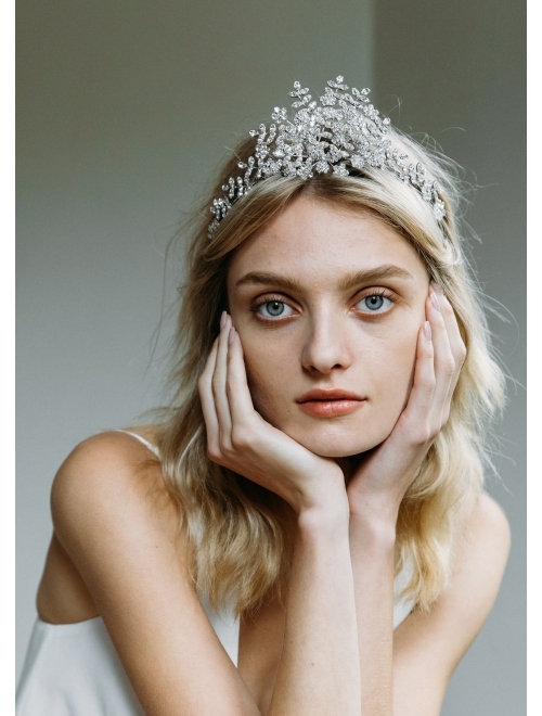 Jennifer Behr Zonya crystal-embellished tiara