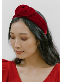 oversized rose applique headband