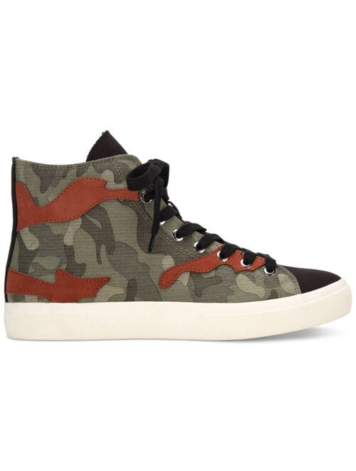 SUN + STONE Men's Mesa Camo Print Patchwork Lace-Up High Top Sneakers, Created for Macy's