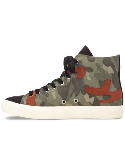 SUN + STONE Men's Mesa Camo Print Patchwork Lace-Up High Top Sneakers, Created for Macy's