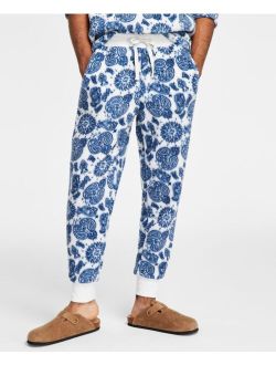 Men's Regular-Fit Paisley Bandana-Print Fleece Joggers, Created for Macy's