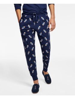 Men's Sun Valley Polo Bear Print Knit Pajama Jogger Pants