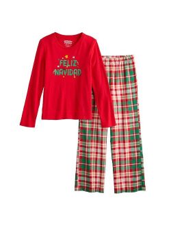 Girls 4-16 Jammies For Your Families Joyful Celebration Feliz Navidad Pajama Set