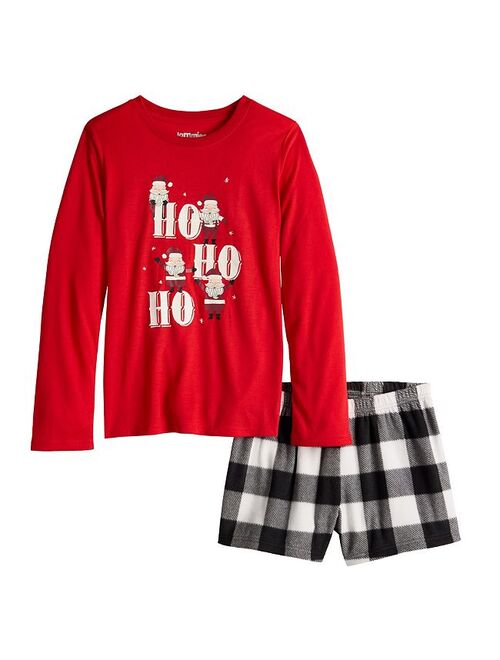Girls 4-16 Jammies For Your Families Ho Ho Ho Top & Shorts Pajama Set