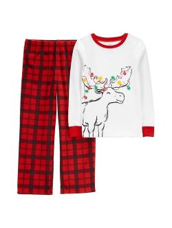 Girls 4-14 Carter's Moose Top & Bottoms Pajama Set