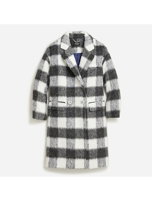 J.Crew Collection relaxed topcoat in Italian brushed buffalo check