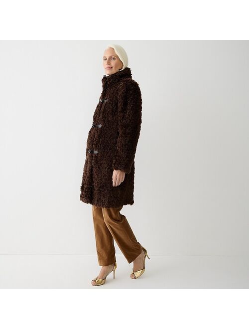 J.Crew Collection toggle topcoat in curly faux fur