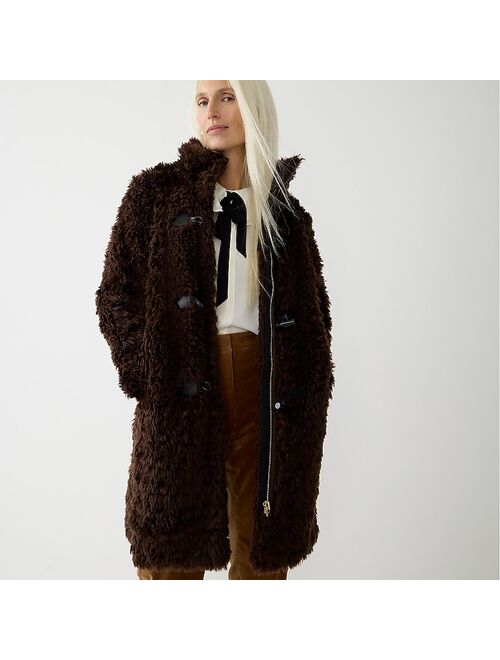 J.Crew Collection toggle topcoat in curly faux fur