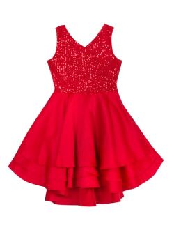 RARE EDITIONS Big Girls Tiered Skirt Dress with Sequin Bodice