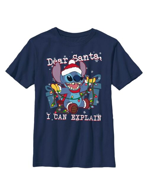 Disney Boy's Lilo & Stitch Dear Santa, I Can Explain Child T-Shirt
