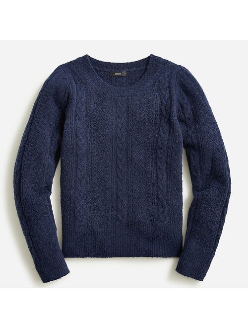 J.Crew Pointelle cable-knit crewneck sweater