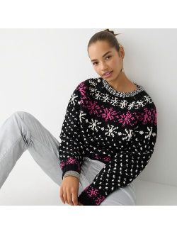 Jacquard snowflake pullover sweater