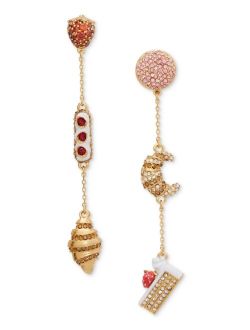 Gold-Tone Crystal Sweet Treat Linear Earrings