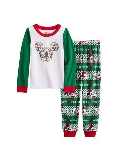 Licensed Character Disney's Mickey Mouse Girls 4-12 Jammies For Your Families "Holiday Party Mickey" Pajama Set