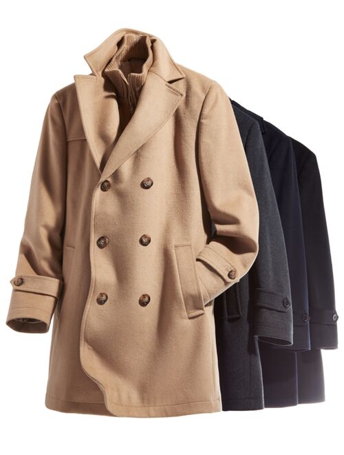Polo Ralph Lauren LAUREN RALPH LAUREN Men's Classic-Fit Charcoal Solid Double-Breasted Overcoat with Attached Bib