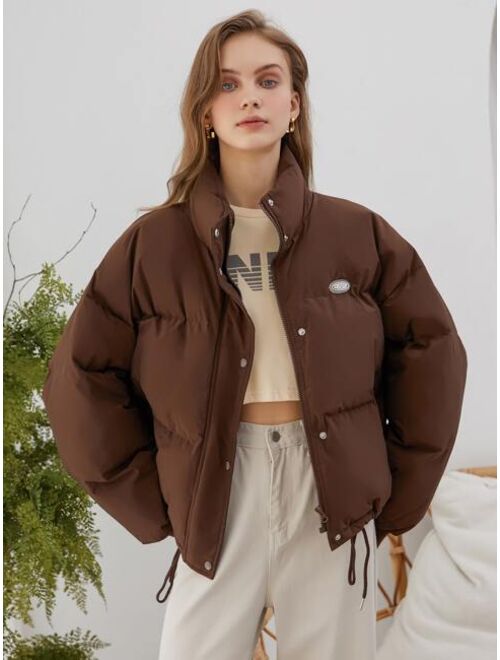 DAZY Letter Patched Winter Coat