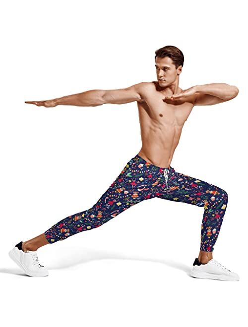 NELife Mens Christmas Sweatpants Lightweight Casual Joggers for Workout Gym Running Jogging