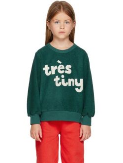 TINYCOTTONS Kids Green 'Tres Tiny' Sweatshirt