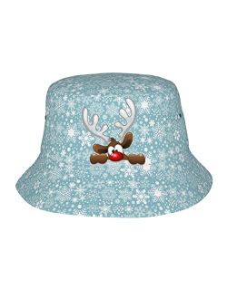Snowflake Bucket Hat Funny Fisherman Hat Print Beach Hat Packable Outdoor Travel Hat