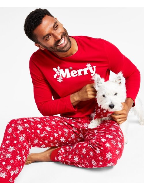 FAMILY PAJAMAS Matching Men's Merry Snowflake Mix It Family Pajama Set, Created for Macy's