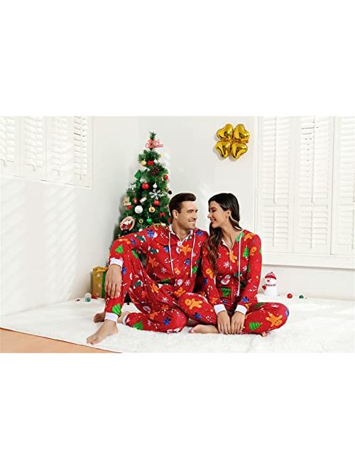 Zhitunemi Adult Onesies Pajamas For Women Christmas Pajamas For Family Christmas Pjs Matching Sets Funny Hoodie Jumpsuit