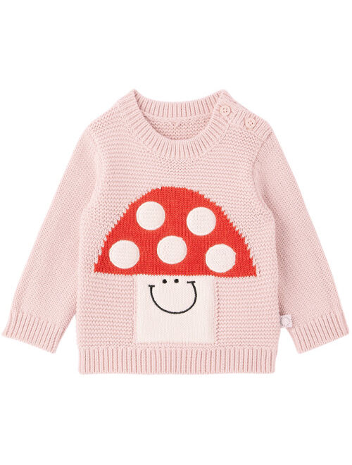 STELLA MCCARTNEY Baby Pink Smiley Mushroom Sweater