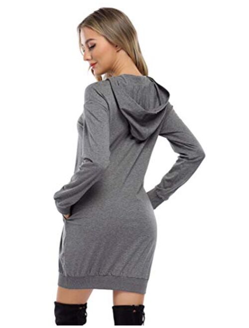 MISSKY Women's Casual Pockets Sweatshirt Tops Pullover Hoodie Christmas Dress