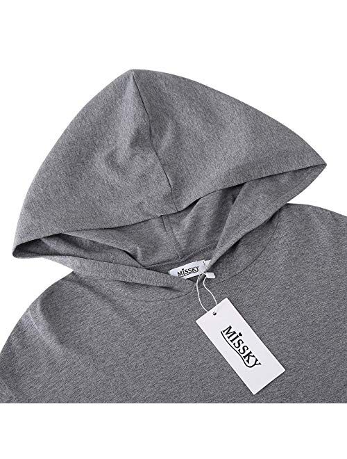 MISSKY Women's Casual Pockets Sweatshirt Tops Pullover Hoodie Christmas Dress