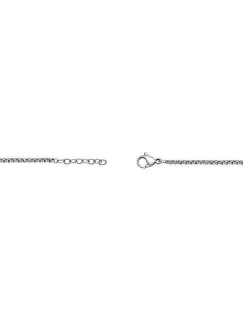 LYNX Men's Stainless Steel Black Cubic Zirconia Anchor & Sword Pendant Necklace