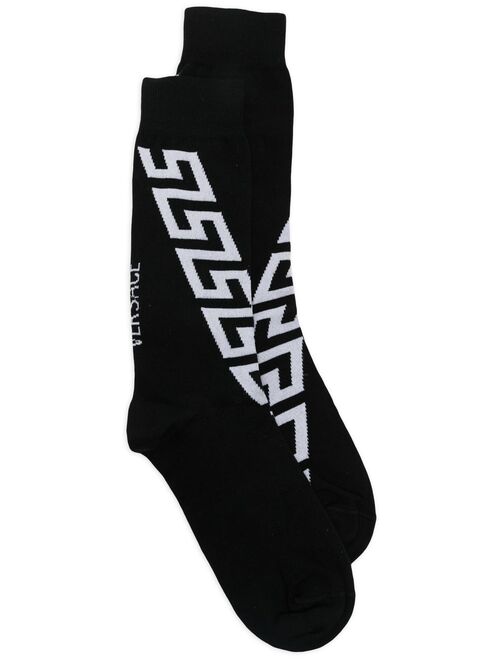 Versace Greca-pattern cotton socks