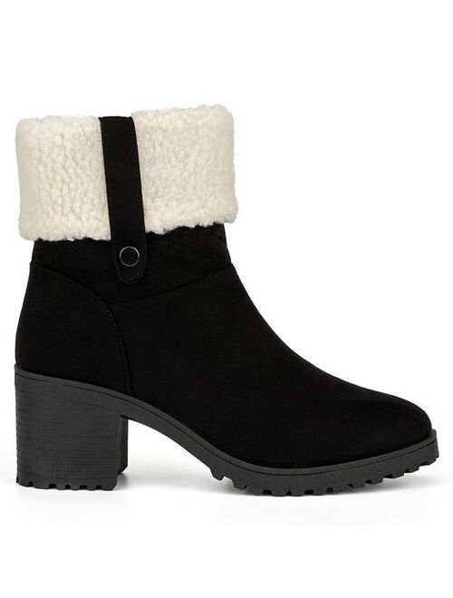 Olivia Miller Amy Women's Sherpa Cuff Ankle Boots