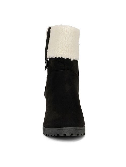 Olivia Miller Amy Women's Sherpa Cuff Ankle Boots