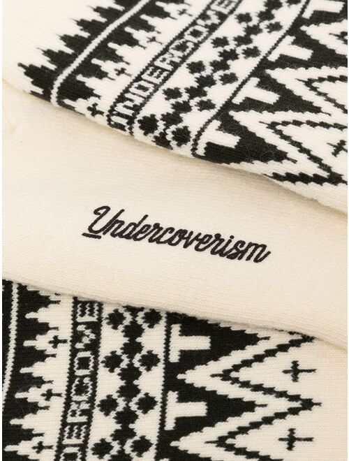 Undercoverism fair-isle intarsia-knit socks